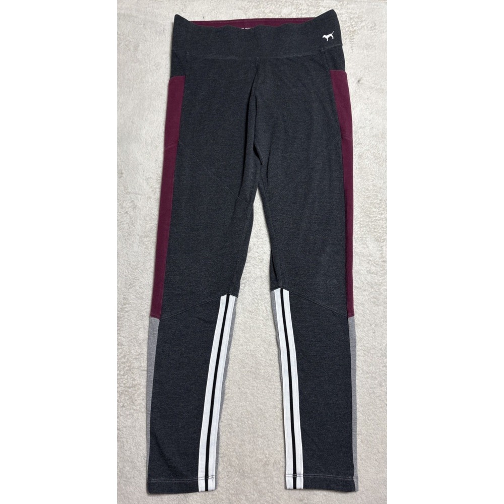 Victorias Secret Pink Yoga Leggings Womens Size Medium Black Red White